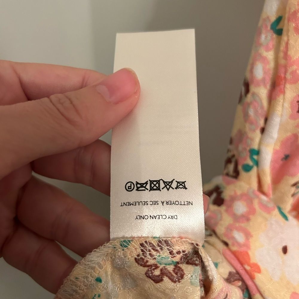Brand new with tags! Free People Floral Mini Dress in Yellow and Orange - Picture 5 of 7